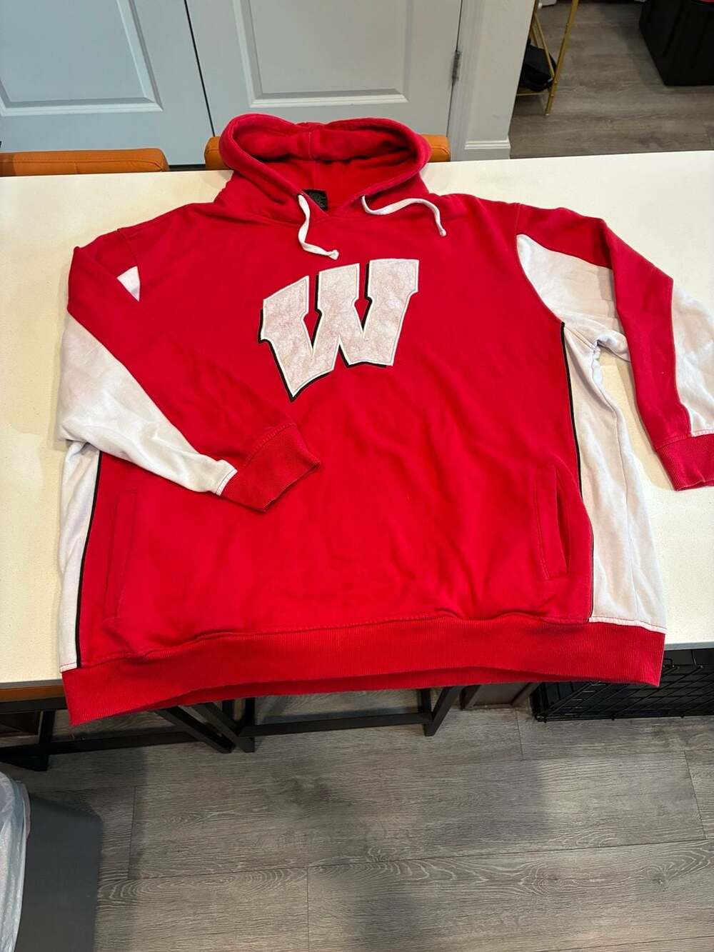 Colosseum Wisconsin Badgers Hoodie Size 3XL Red White